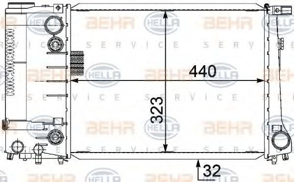 HELLA 8MK376717471 Радіатор, охолодження двигуна