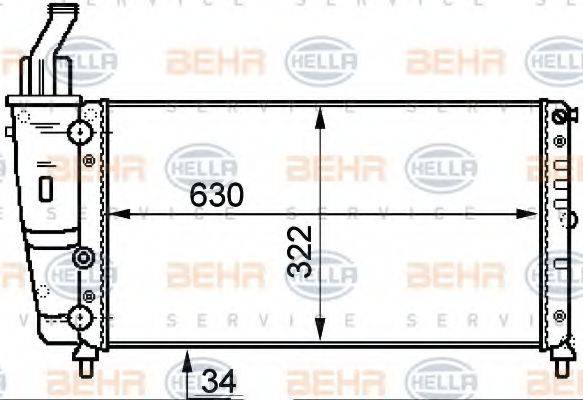 HELLA 8MK376718081 Радіатор, охолодження двигуна