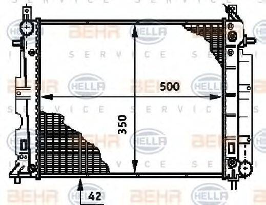 HELLA 8MK376720531 Радіатор, охолодження двигуна