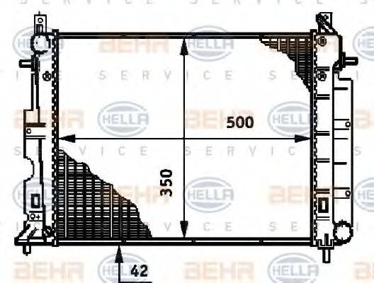 HELLA 8MK376720661 Радіатор, охолодження двигуна