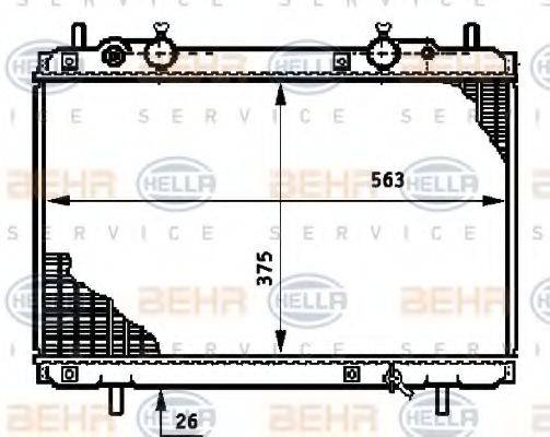 HELLA 8MK376720761 Радіатор, охолодження двигуна