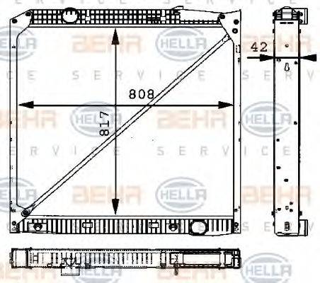 HELLA 8MK376721451 Радіатор, охолодження двигуна