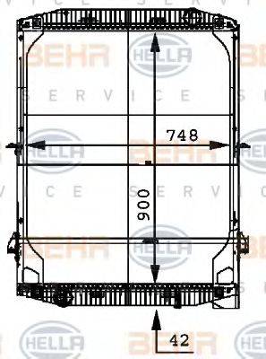 HELLA 8MK376721581 Радіатор, охолодження двигуна