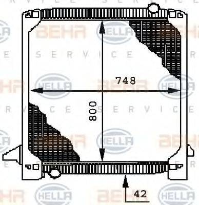 HELLA 8MK376721591 Радіатор, охолодження двигуна