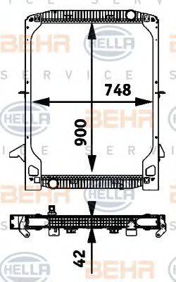 HELLA 8MK376721601 Радіатор, охолодження двигуна