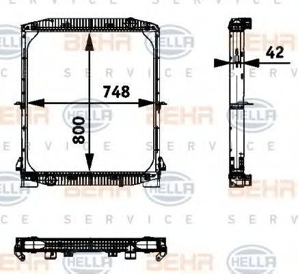 HELLA 8MK376721611 Радіатор, охолодження двигуна