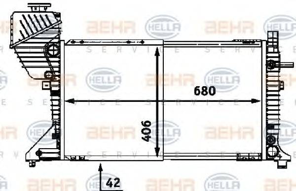 HELLA 8MK376721631 Радіатор, охолодження двигуна