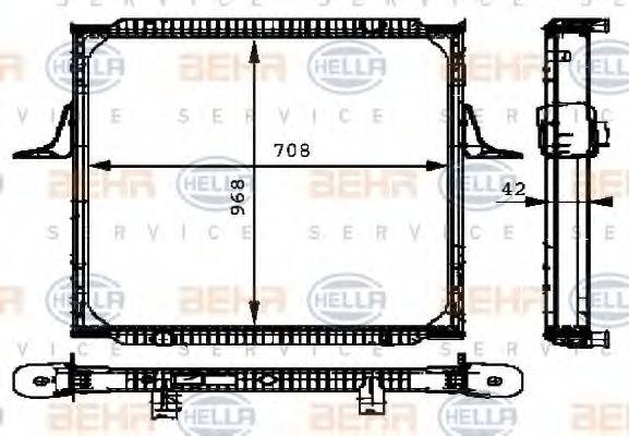 HELLA 8MK376721671 Радіатор, охолодження двигуна