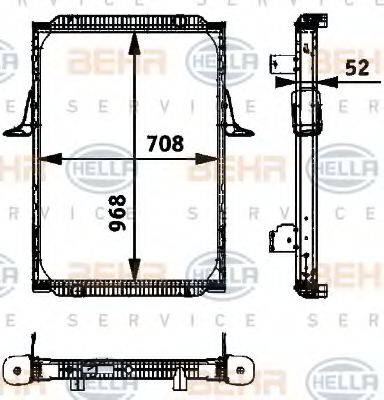 HELLA 8MK376721731 Радіатор, охолодження двигуна