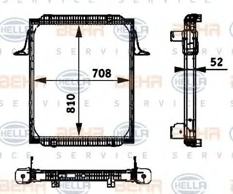 HELLA 8MK376721771 Радіатор, охолодження двигуна