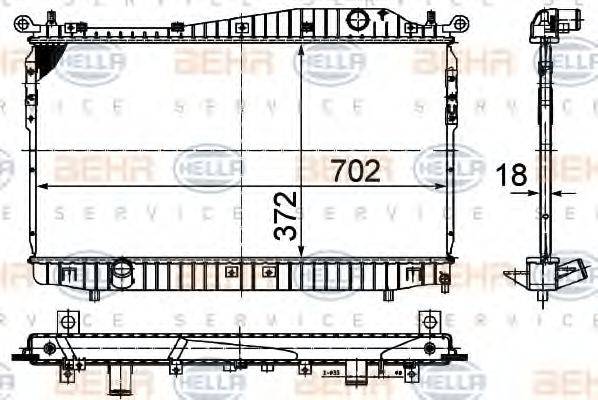 HELLA 8MK376721811 Радіатор, охолодження двигуна