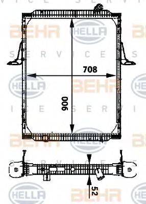 HELLA 8MK376722061 Радіатор, охолодження двигуна