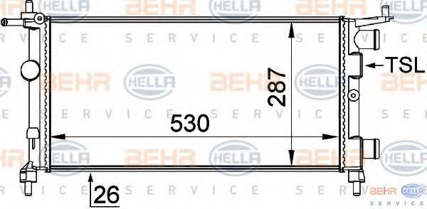 HELLA 8MK376722441 Радіатор, охолодження двигуна