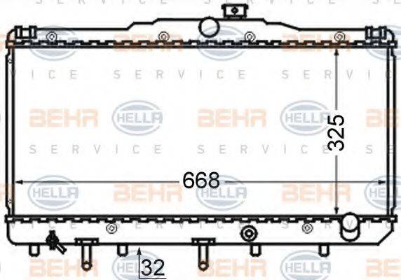 HELLA 8MK376724621 Радіатор, охолодження двигуна