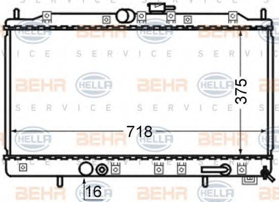 HELLA 8MK376724681 Радіатор, охолодження двигуна