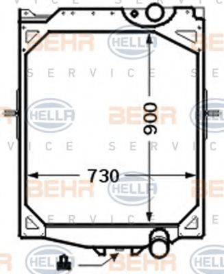 HELLA 8MK376726551 Радіатор, охолодження двигуна