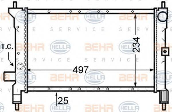 HELLA 8MK376726681 Радіатор, охолодження двигуна