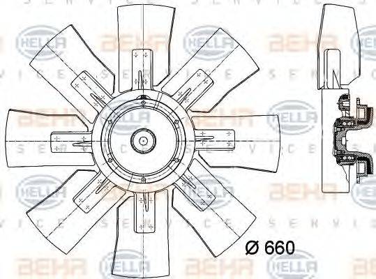 HELLA 8MV376727061 Вентилятор, охолодження двигуна