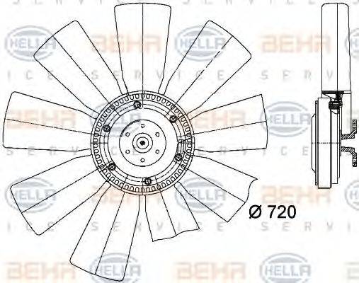 HELLA 8MV376727091 Вентилятор, охолодження двигуна