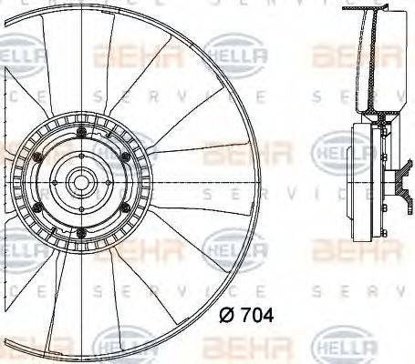 HELLA 8MV376727141 Вентилятор, охолодження двигуна