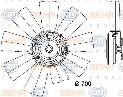 HELLA 8MV376727191 Вентилятор, охолодження двигуна