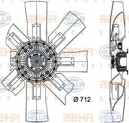 HELLA 8MV376727371 Вентилятор, охолодження двигуна