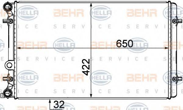 HELLA 8MK376727791 Радіатор, охолодження двигуна