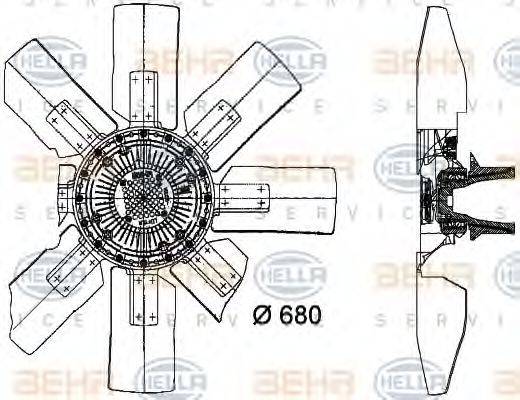 HELLA 8MV376727841 Вентилятор, охолодження двигуна