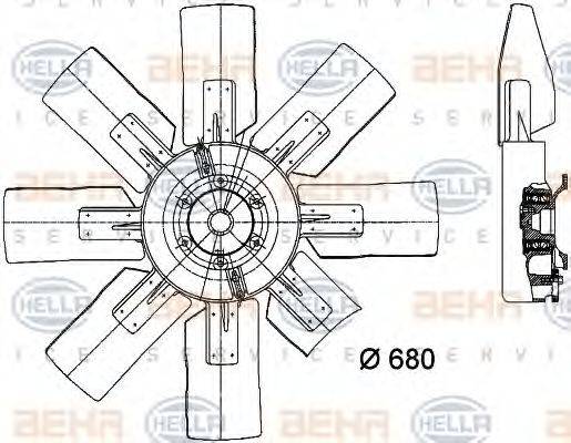 HELLA 8MV376728081 Вентилятор, охолодження двигуна