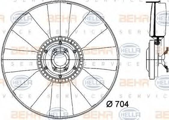 HELLA 8MV376728161 Вентилятор, охолодження двигуна