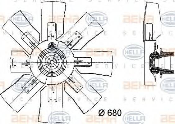 HELLA 8MV376728681 Вентилятор, охолодження двигуна