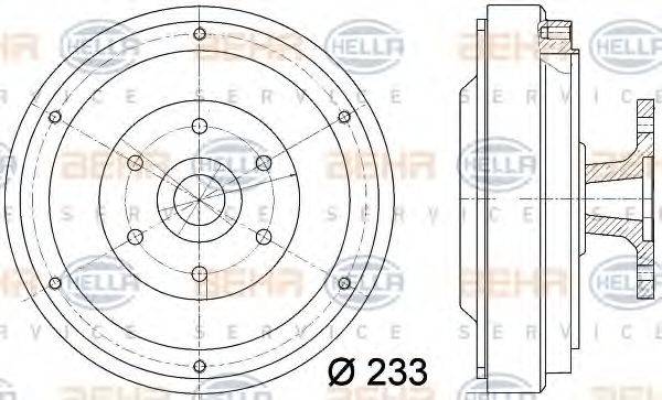 HELLA 8MV376729351 Зчеплення, вентилятор радіатора