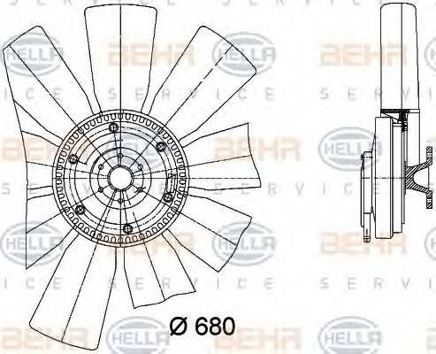 HELLA 8MV376729421 Вентилятор, охолодження двигуна