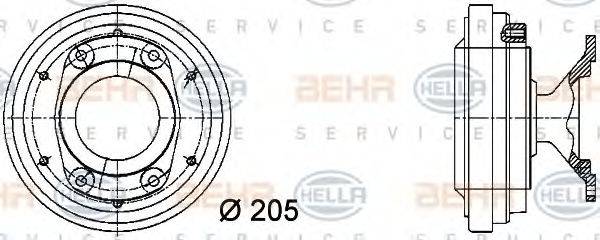 HELLA 8MV376731291 Зчеплення, вентилятор радіатора