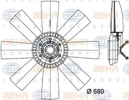 HELLA 8MV376731321 Вентилятор, охолодження двигуна