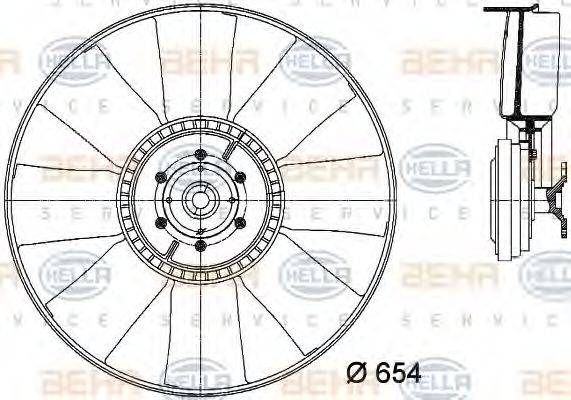 HELLA 8MV376731381 Вентилятор, охолодження двигуна