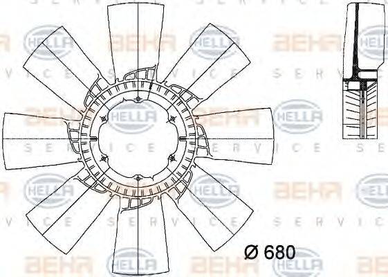 HELLA 8MV376733271 Крильчатка вентилятора, охолодження двигуна