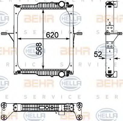 HELLA 8MK376733731 Радіатор, охолодження двигуна