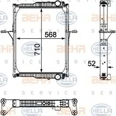 HELLA 8MK376733751 Радіатор, охолодження двигуна