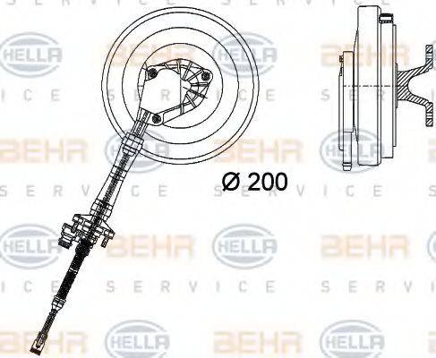 HELLA 8MV376734221 Зчеплення, вентилятор радіатора