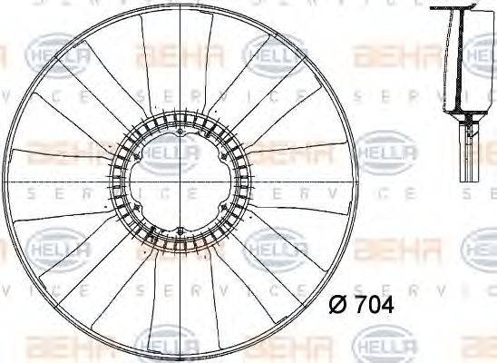 HELLA 8MV376741171 Крильчатка вентилятора, охолодження двигуна