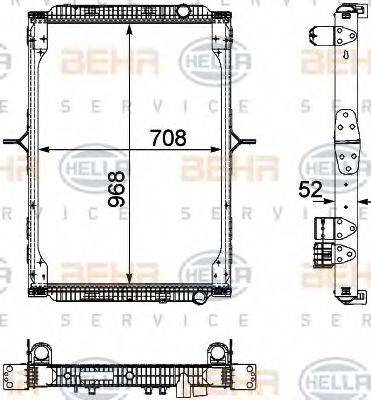 HELLA 8MK376745161 Радіатор, охолодження двигуна