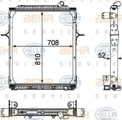 HELLA 8MK376745171 Радіатор, охолодження двигуна