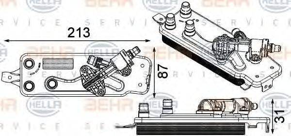 HELLA 8MO376749001 Олійний радіатор, автоматична коробка передач