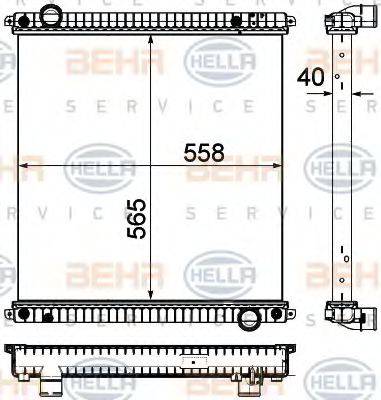 HELLA 8MK376751251 Радіатор, охолодження двигуна