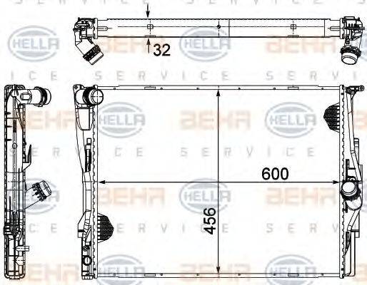 HELLA 8MK376754051 Радіатор, охолодження двигуна