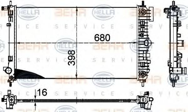 HELLA 8MK376754311 Радіатор, охолодження двигуна