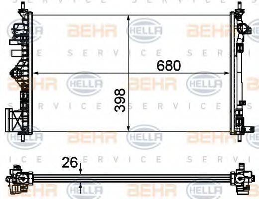 HELLA 8MK376754331 Радіатор, охолодження двигуна