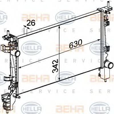 HELLA 8MK376754721 Радіатор, охолодження двигуна