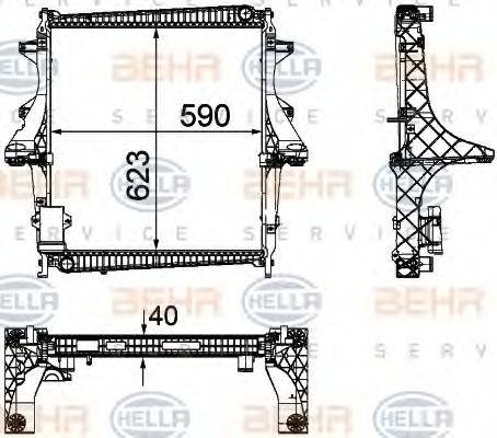 HELLA 8MK376756111 Радіатор, охолодження двигуна